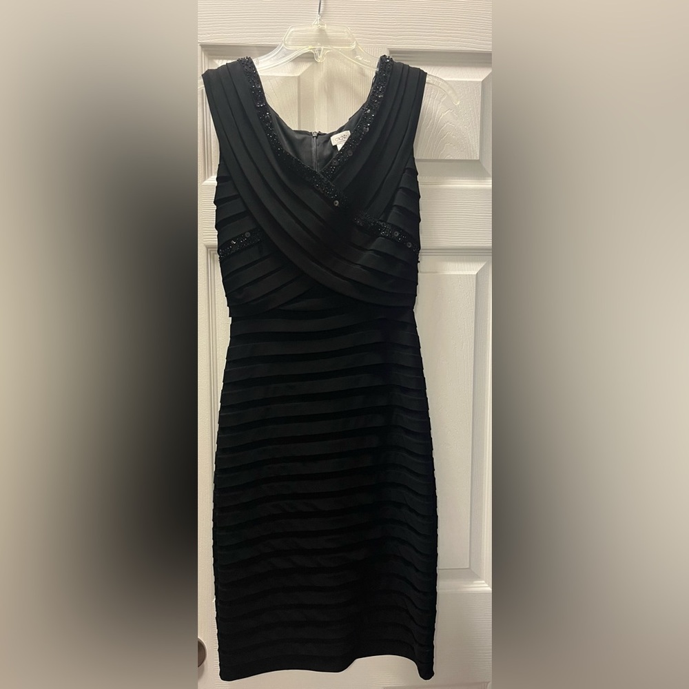 Cache Black Asymmetrical Sheath Dress